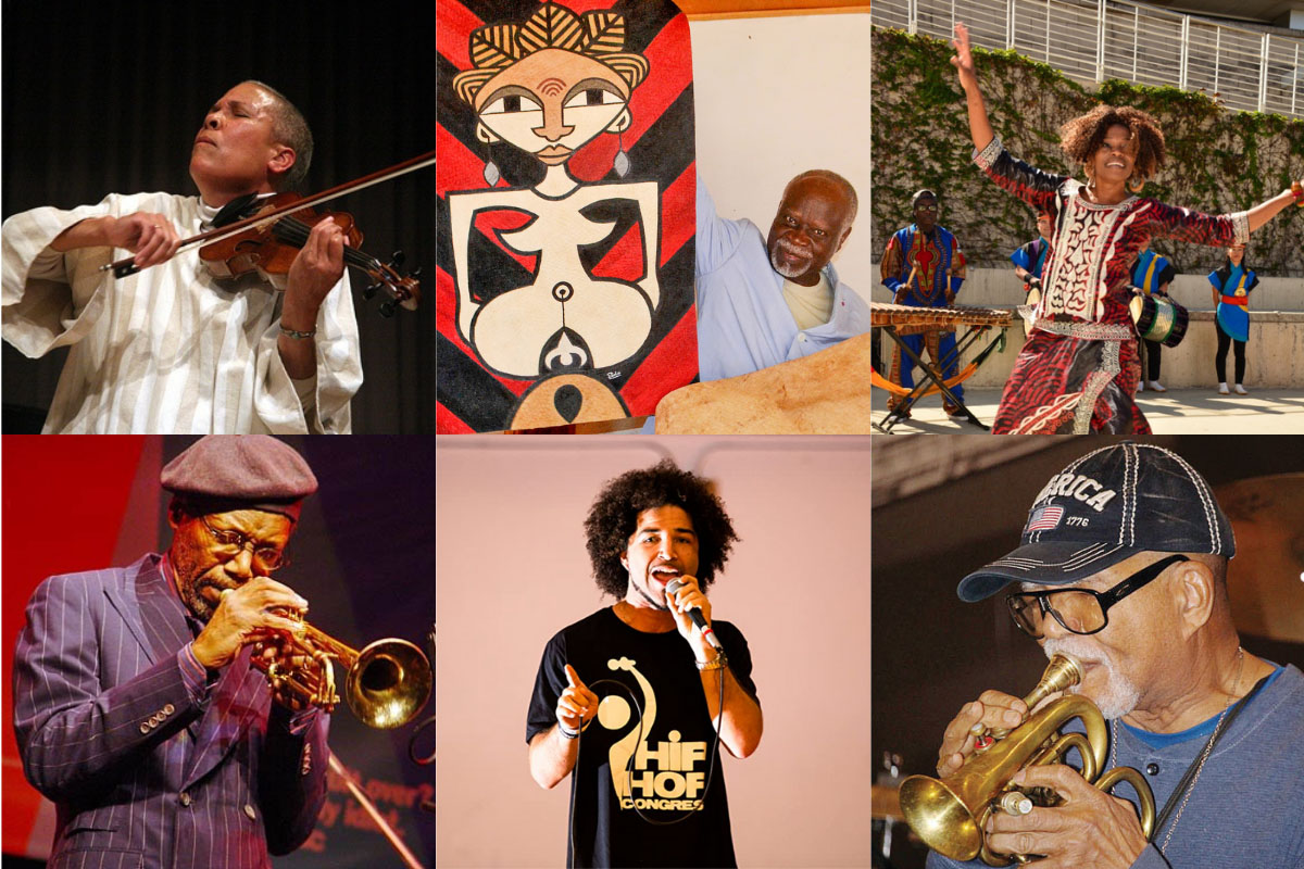 A collage of black artist and performers.