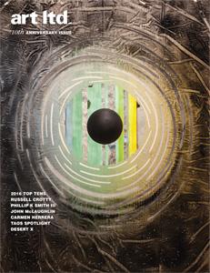 Artwork is shown on the cover of a magazine.