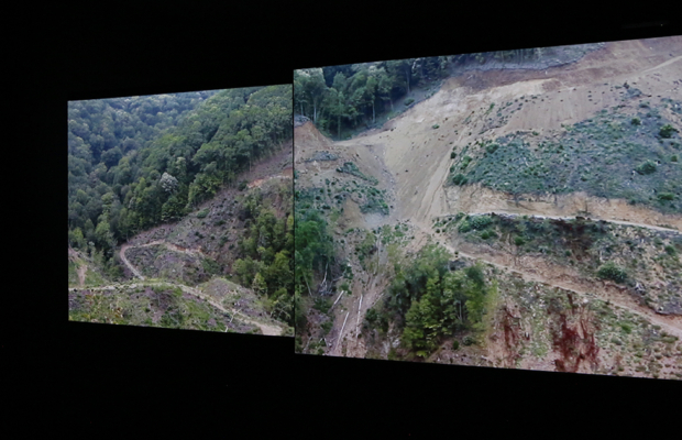 Aerial images of hillsides.
