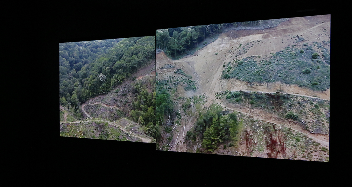 Aerial images of hillsides.