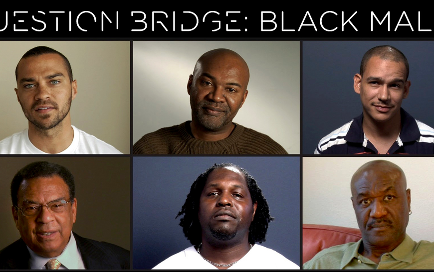 Six black men are shown in profile.