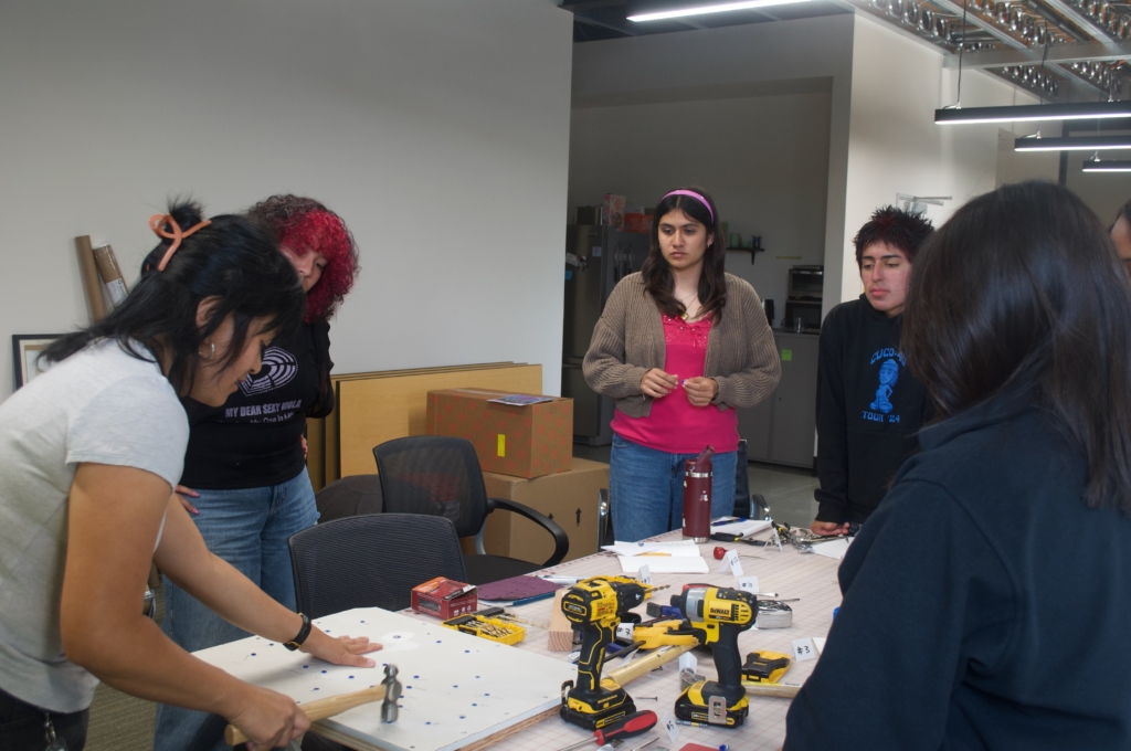 Art for All students attending IAS installation workshop